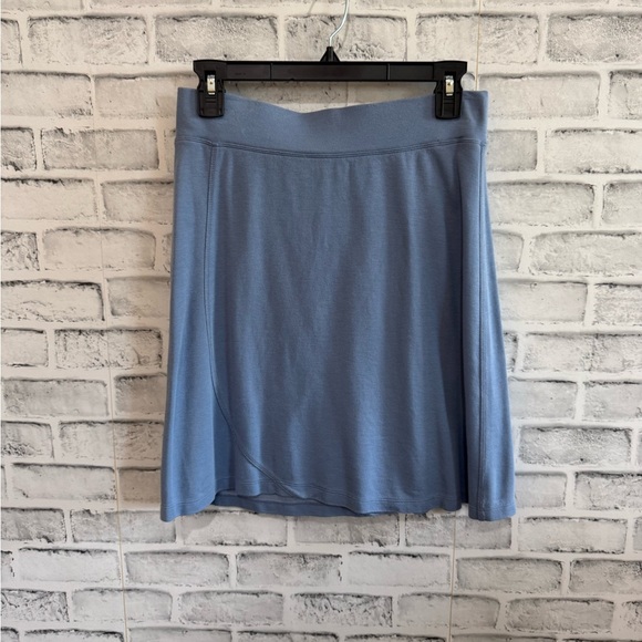 Women’s Horny Toad solid blue flat front skirt organic cotton blend Medium - Picture 1 of 4